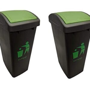 Cello Plastic Garbage Swing-Lid Dustbin 48 Ltr, (Green & Green) COMBO