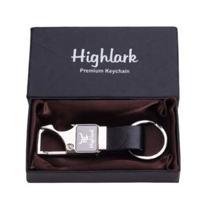 Highlark Luxury Metal & Leather Keychain for Men | Premium Car Key Holder | Stylish & Durable Designer Key Ring