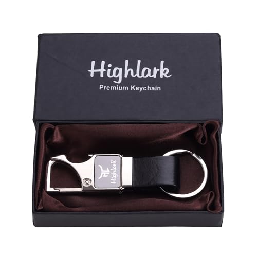 Highlark Luxury Metal & Leather Keychain for Men | Premium Car Key Holder | Stylish & Durable Designer Key Ring