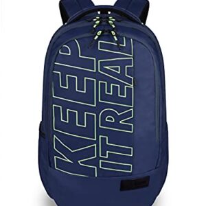 Gear Keep It Real 32 Ltrs Nblue Fl Green School Standard Backpack (Kbpkprelg0503)