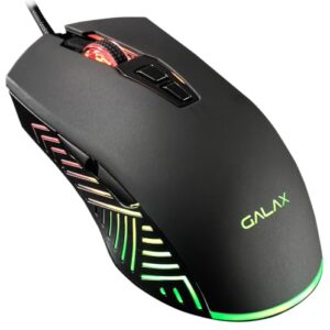 Galax Slider-03 USB Wired Gaming Mouse | 7 Programmable Buttons | Customizable RGB Lights | Ergonomic Design | 7200 DPI Gaming Grade Sensor | 1.5m Braided Cable | 16.8mn Color, Light Weight – Black