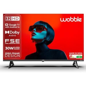 Wobble 80.01 cm (32 inches) K Series HD Smart LED TV with Google TV 5.0 (Black) WB32HDAGU2841D25