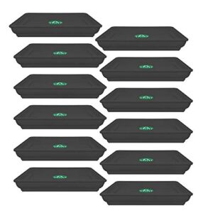 TrustBasket UV Treated Square Bottom Tray(Plate/Saucer) Suitable for 8 inch Square Plastic Pot – Black Color – Set of 12 | Heavy Duty Highly Durable Plant saucerGamla for Indoor Home Decor & Outdoor Balcony Garden