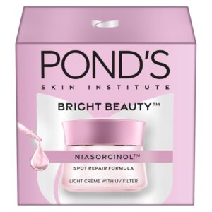 Pond’s Bright Beauty Light Cream with UV Filter | Niasorcinol | 100x Better than Vitamin C | Niacinamide | Fades Dark Spots, Brightens Skin, 50g