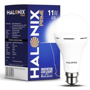 Halonix 11W Rechargeable Emergency Light B22D Inverter LED Bulb for Power Cuts, Backup Upto 4Hrs, Cool Day Light, Pack Of 1