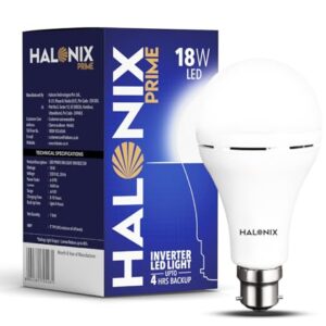 Halonix 18W Emergency Inverter Bulb | Rechargeable Emergency B22D Led Bulb For Power Cuts | Backup : Upto 4Hrs | Cool Day Light | Pack Of 1 | Rechargeable Emergency Light
