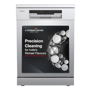 Hafele Aqua Chrome Dishwasher | 13 Place Settings | Free Standing | Premium Stainless Steel Finish | Designed for Indian Utensils | Hygienic, Spacious & High-Performance Cleaning