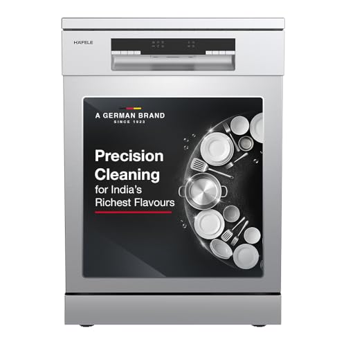 Hafele Aqua Chrome Dishwasher | 13 Place Settings | Free Standing | Premium Stainless Steel Finish | Designed for Indian Utensils | Hygienic, Spacious & High-Performance Cleaning