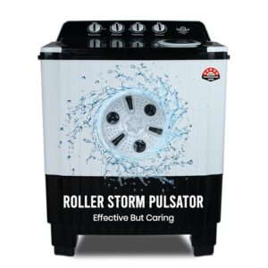 Power Guard 9Kg Semi Automatic Top Loading Washing Machine (PG90WM-BKWT-OP-WW,Black White)