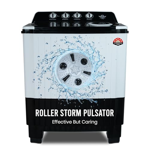 Power Guard 9Kg Semi Automatic Top Loading Washing Machine (PG90WM-BKWT-OP-WW,Black White)