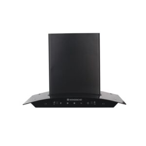 Wonderchef Power Curve Wall-Mount Chimney|Auto Clean Function|1200M3/H |Suction Capacity|Baffle filter |3 Speed Suction|Gesture and Touch Control|Oil Collector|Low Noise|LED Lamp|60cm|Black