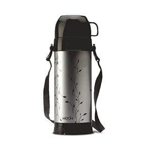 Milton Eiffel 1000 Vacuum Insulated Thermos Flask with Strap to Carry, 910 ml, Long Hours Hot & Cold Water Bottle for Office, Hiking, Trekking, Travel, Black