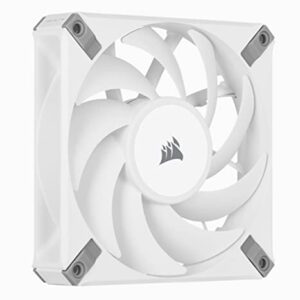 Corsair AF120 Elite, High-Performance 120mm PWM Fluid Dynamic Bearing Fan with AirGuide Technology (Low-Noise, Zero RPM Mode Support) Single Pack – White