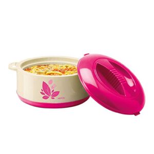 Milton Orchid 1000 Inner Stainless Steel Serving Casserole with Lid, PU Insulated Kitchen Hot Pot, Keeps Food hot & Fresh for Roti, Biryani, 790 ml, Pink