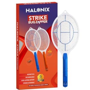 Halonix Bug Zapper Anti-Mosquito Racquet, Insect Killer Bat with Rechargeable 400 mAh Battery | Mosquito bat | Fly swatter | Orange