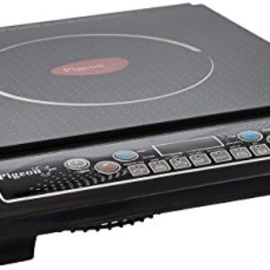 Pigeon By Stovekraft Favourite 1800-Watt Induction Cooktop, Crystal Glass, Black