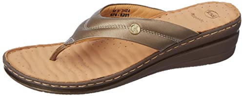 Scholl Womens MYRA THONG Gold Slipper UK 3 (6748201)