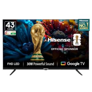 Hisense 108 cm (43 inches) E43N Series Full HD Smart Google LED TV 43E43N (Black)