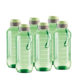 ATTRO Ultra Pro Motivational 1.5-Liter BPA-Free Water Bottle with Leak-Proof Flip-Top Cap, Nylon Strap and Stylish Color for Daily Hydration- Mint Green-Set Of 6