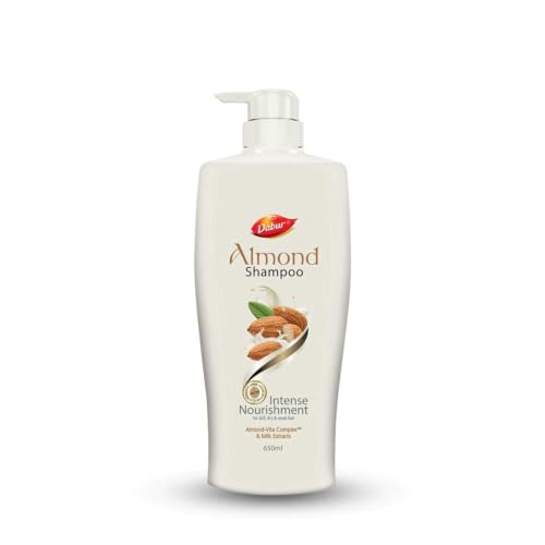 Dabur Almond Shampoo - 650 ml | For Nourished & Smooth Hair | Intense Nourishment | Helps in Hair Strenghtening | With Almond-Vita Complex & Milk Extracts