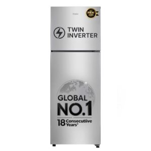 Haier 240 L 2 Star Frost Free Twin Inverter Double Door Refrigerator with Cool Pad for Extended Freezer Cooling & Spacious Fresh Zone (HEF-252EGSA-P, Moon Silver, 2026 Model)