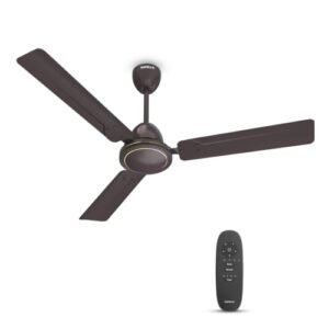 Havells 1200mm Ambrose DX BLDC Motor Ceiling Fan for Home | Remote Controlled, High Air Delivery Fan | 5 Star Rated, Upto 60% Energy Saving| Power: 380 RPM| 2 Year Warranty | (Pack of 1, Brown)