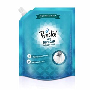 Amazon Brand – Presto! Matic Top Load Liquid Detergent, Refill Pack | 2 Litre | Removes Tough Stains | Gentle On Clothes | Protects Fabric Color | Refreshing Fragrance | Bleach-Free & Phosphate-Free