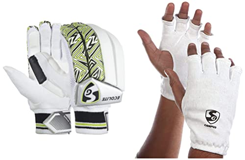 SG Ecolite Cricket RH Batting Gloves, Junior Color May Vary Campus Inner Gloves, Junior (Colour May Vary)