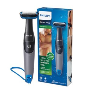 Philips Showerproof Body & Balls Trimmer for Men Private Parts | Bi-directional Trimming| Skin Safe Intimate Grooming | Skin Protection System | 2yrs Warranty | India’s #1 Men’s Trimmer* | BG1025