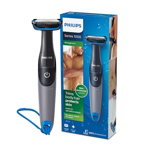 Philips Showerproof Body & Balls Trimmer for Men Private Parts | Bi-directional Trimming| Skin Safe Intimate Grooming | Skin Protection System | 2yrs Warranty | India's #1 Men's Trimmer* | BG1025