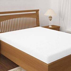 BIANCA Mattress Protector -1pc Small (coolsheild) | Waterproof & Breathable Anti Bacterial | Size Mattress Protector with Fitted Pattern and Elastic Edges. Plain-White