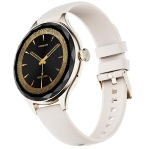 Fire-Boltt Phoenix Aura Women Smart Watch with 1.26” Diamond-Cut HD Display, Rotating Crown, Wireless Charging, Bluetooth Calling, Voice Assistant, 120+ Sports Modes – Ivory White