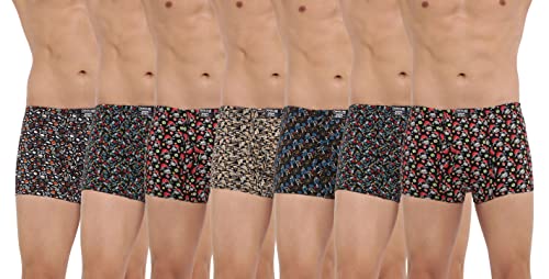 Dollar Bigboss Men's Cotton Assorted Pack of 7 Printed Trunk (8905474830813_Mbtr-09-Crazymini-Po7-Xxl