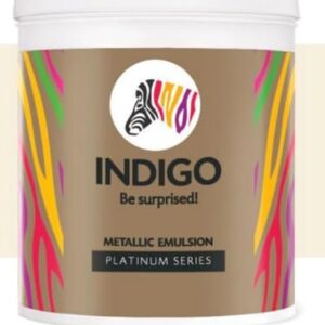 Indigo Metallic Emulsion Platinum Series – Sparkling Metallic Texture Wall Paint | Water-Based | Anti-Fungal & Algae Resistant | Interior & Exterior Use | 10 L Gold
