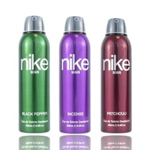 Nike Unisex Black Pepper + Incense + Patchouli Fresh Spray Deodorant For Man – Pack Of 3 (200Ml Each), 3 Count