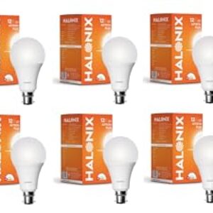Halonix 12W B22 Base LED Bulb – Cool Daylight (6500k) | Energy Efficient | Best led bulb for home | Surge Protection up to 4KV | Rated Life 15000 Hrs | for Home & Office |Pack of 10