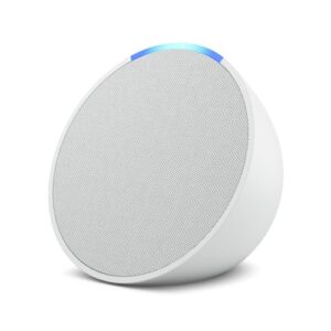Amazon Echo Pop| Smart speaker with Alexa and Bluetooth| Full sound, balanced bass, crisp vocals| White