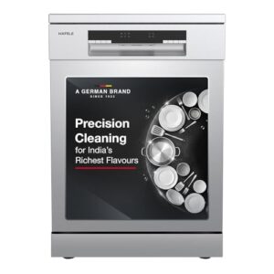Hafele Aqua Chrome Dishwasher |13 Place Settings |Upto 70 Utensils |Designed for Indian Kitchens |Free-Standing |Hygienic & High-Performance Cleaning |Premium Stainless Steel Finish |5-Year Warranty