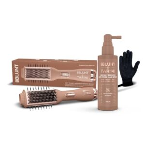 Bblunt WET-TO-DRY AIR SMOOTHENING BRUSH + INSTANT SMOOTH ANTI-FRIZZ SPRAY | Effortlessly Transforms Hair from Wet to Dry | Instant Frizz-Free Hair with Glass-Like Shine | Co-created with Tarini Peshawaria