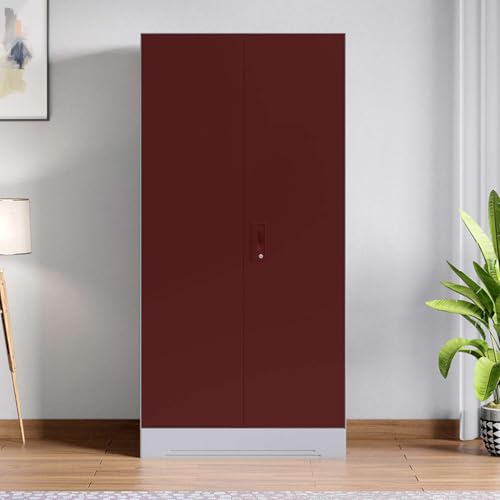 Interio by Godrej Almirah Slimline 2-Door Steel Almirah, Cupboard for Clothes (Russet), 1-Year Warranty, 2 Shelves