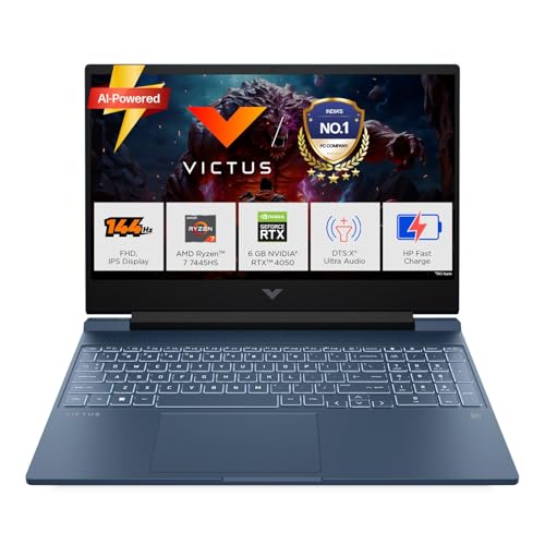 HP Smartchoice Victus, AMD Ryzen 7 7445HS, 6GB RTX 4050, 16GB DDR5(Upgradeable) 512GB SSD, 144Hz, IPS, 300 nits, 15.6''/39.6cm, Win11, Office24, Blue, 2.29kg, fb3130AX, Xbox Gamepass*, Gaming Laptop