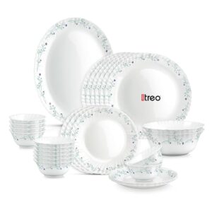 Treo by Milton Opalware Aurelia Murel Dinner Set of 27 | Serving for 6 | Microwave & Dishwasher Safe | Bone-Ash Free | Tempered Toughness | Plates & Bowls | Crockery Set for Dining & Gifting