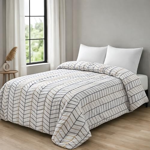 Zinnia Ultra Soft Microfibre Printed Comforter | (Print - Designer) (VINTRO Blue Beige and Blue)