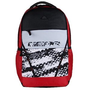 Gear School Bp04 38L Large Water Resistant School Bag/Casual 5 Compartment Backpack/Daypack/Travel Standard Backpack/Kids Bag/College Bag For Boys/Girls/Men/Women (Red-Black)