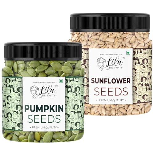 LDF Raw Pumpkin and Sunflower Seeds Combo 1 Kg Each Pack of 2 | Protein Rich Healthy Snacks | High Fiber Superfood | Immunity Booster Diet | Seeds for Eating, Roasting 2 kgs Perfect for Gifting