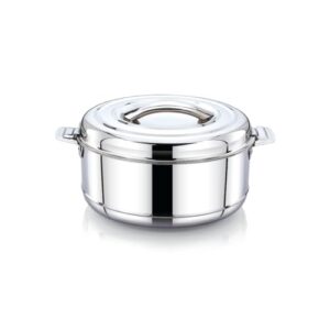 Praylady Vintage Insulated Hot Pot Casserole 1 Litre – Stainless Steel Food Warmer with Lid | Leak-Proof Thermal Serving Bowl for Lunch, Dinner, Storage | Durable, Elegant Design | Silver Finish