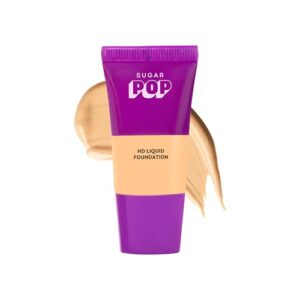 SUGAR POP HD Liquid Foundation Tube with SPF 30 | Lasts upto 16hrs | Full Coverage | Water-Resistant | Matte Finish | 18ml – 05 Almond