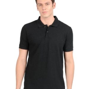 Scott International Men’s Cotton Polo T-Shirt | Six Degrees Soft & Breathable Collared T-Shirt | Half Sleeve Regular Fit Casual Wear | Comfortable Everyday Polo T-Shirt for Men Charcoal Melange