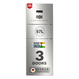 Bosch 302L, 3 Star, MaxFlex Convert Frost Free Triple Door Refrigerator | 8-in-1 Convertible Storage Modes | 57L Extra Convertible Zone | Cool Extend up to 18 hours (CMC33S23VI, 2026 Model,Fine Steel)