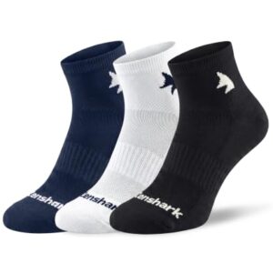 ZENSHARK Bamboo Socks for Men & Women, Pack of 3 (Black/White/Navy Blue) | Anti-Odour Lightweight Ankle Socks | Breathable Sweat-Absorbing Natural bamboo Fabric Blend Gym Running Sports Socks